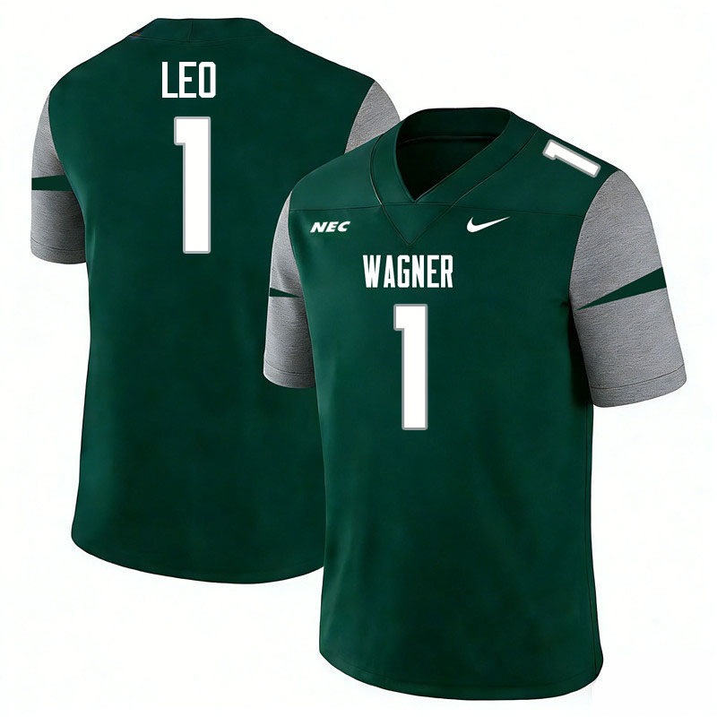 Wagner Seahawks #1 Titus Leo College Football Jerseys,Uniforms Stitched-Green